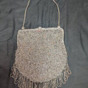 Vintage 1920s metal beaded purse